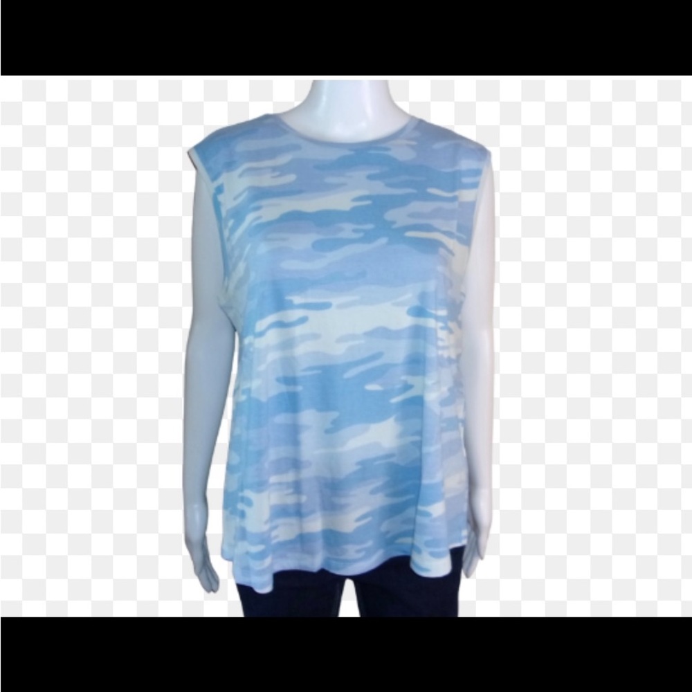 Style & co blue Cammo tank tee shirt size xl